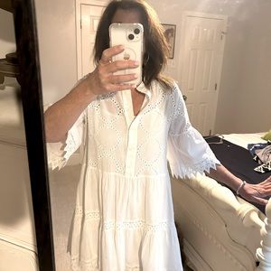 MAXIK The perfect white dress!  Small.  No flaws and comes as a set with slip.